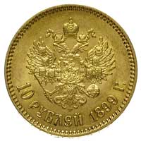 10 rubli 1899, litery AÉ na rancie, Petersburg, Bitkin 4, Kazakow 149, Fr. 179, złoto 8.60 g, odmi..