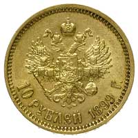 10 rubli 1899, litery îá na rancie, Petersburg, Bitkin 6, Kazakow 152, Fr. 179, złoto 8.60 g