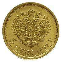 5 rubli 1897, litery AÉ na rancie, Petersburg, Bitkin 18, Kazakow 74, Fr. 180, złoto 4.29 g