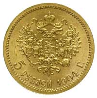5 rubli 1904, Petersburg, Bitkin 31, Kazakow 282, Fr. 180, złoto 4.30 g