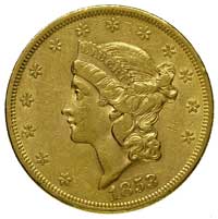 20 dolarów 1853, Filadelfia, Fr. 169, złoto 33.37 g