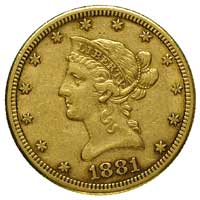 10 dolarów 1881 / CC, Carson City, Fr. 161, złoto 16.64 g, nakład 24.015 sztuk