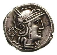 L. Opimius 131 pne, denar, Rzym, Aw: Głowa Romy 