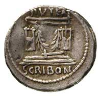 L. Scribonius Libo, 62 pne, denar, Rzym, Aw: Gło
