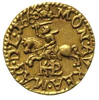 półdukat 1665, Wilno, rzadsza odmiana z napisem IOAN za głową króla, H-Cz, 5926 R2, T. 35, Fr. 10,..