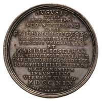 medal zaślubinowy królewicza Fryderyka Augusta z arcyksiężniczką austriacką Marią Józefą 20 sierpn..