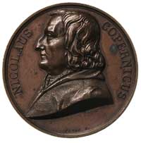 Mikołaj Kopernik, medal sygn. PETIT, 1818 r, Aw: Popiersie Kopernika w lewo, otoku napis NICOLAUS ..