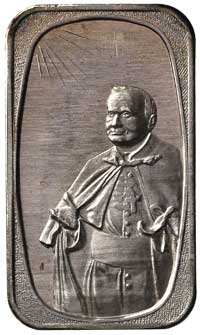 sztabka srebrna, strona główna półpostać Jana Pawła II w lewo, strona odwrotna herb papieża Jana P..