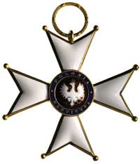 Krzyż wielki i gwiazda Orderu Odrodzenia Polski 1918, (I klasa), krzyż złocony 69 mm, emalia biała..