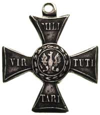 krzyż srebrny klasa V, Polska Odznaka Zaszczytna za Zasługi Wojenne 1831, srebro 33x29 mm, 10.02 g..