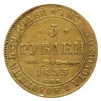 5 rubli 1835, Petersburg, Bitkin 10, Fr. 155, złoto 6.40 g