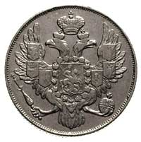 3 ruble 1841, Petersburg, Bitkin 87 (R1), Fr. 160, platyna 10.26 g, naprawiane tło na rewersie, rz..