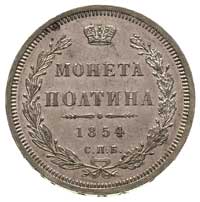 połtina 1854, Petersburg, Bitkin 270, lustro mennicze, bardzo ładnie zachowana