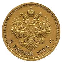 5 rubli 1893, Petersburg, krótka broda cara, Bitkin 39, Fr. 168, złoto 6.45 g, ładnie zachowane, r..