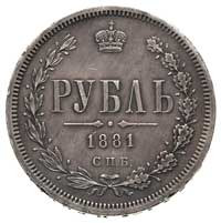 rubel 1881, Petersburg, Bitkin 41, patyna, rzadszy rocznik