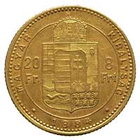20 franków = 8 forintów 1884 / KB, Krzemnica, Fr. 243, złoto 6.44 g