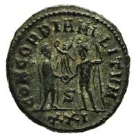 Dioklecjan 284-305, antoninian, Aw: Popiersie w prawo i napis w otoku, Rw: Dioklecjan i Jupiter po..
