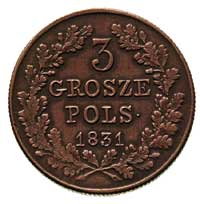 3 grosze 1831, Warszawa, Plage 282, drobna wada mennicza na awersie
