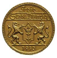 25 guldenów 1930, Berlin, Posąg Neptuna, Parchimowicz 71 c, złoto 7.97 g, pięknie zachowane