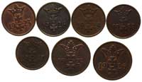zestaw monet 1 fenig 1923 (I), 1926 (II-), 1929 (II), 1930 (II-), 1937 (II), 2 fenigi 1923 (II), 1..