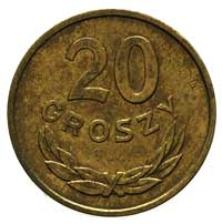 20 groszy 1957, na rewersie wklęsły napis PRÓBA, Parchimowicz P.-208 b, mosiądz 3.05 g, wybito 100..
