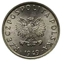 5 groszy 1949, na rewersie wklęsły napis PRÓBA, Parchimowicz -, aluminium 1.02 g, nakład nieznany,..