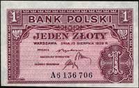 1 złoty 15.06.1939, seria A, Miłczak 79a, rzadki