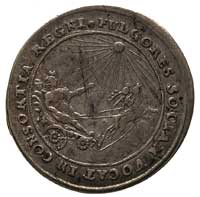 medalik koronacyjny Marii Kazimiery 1676 r., Aw: Popiersie królowej w lewo i napis MARIA CASIMIRA ..