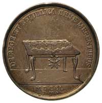 medal sygnowany Wermuth, wybity w 1750 r., z okazji święta Orderu Orła Białego, Aw: Popiersie Augu..