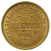 5 rubli 1876, Petersburg, Fr. 163, Bitkin 24, złoto 6.55 g, bardzo ładne