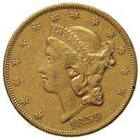20 dolarów 1859, Filadelfia, Fr. 169, złoto 33.30 g