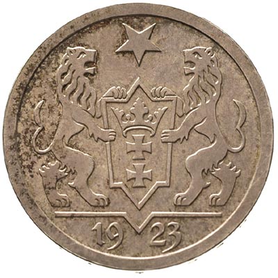 2 guldeny 1923, Utrecht, Koga, Parchimowicz 63 b, rzadkie, moneta wybita stemplem lustrzanym, ładnie zachowany egzemplarz, patyna