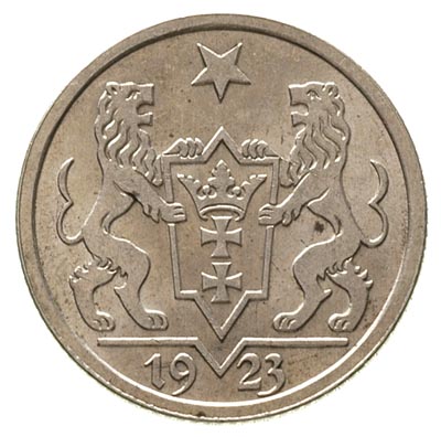 1 gulden 1923, Utrecht, Koga, Parchimowicz 61 a, minimalne ryski w tle, ale wyśmienity egzemplarz