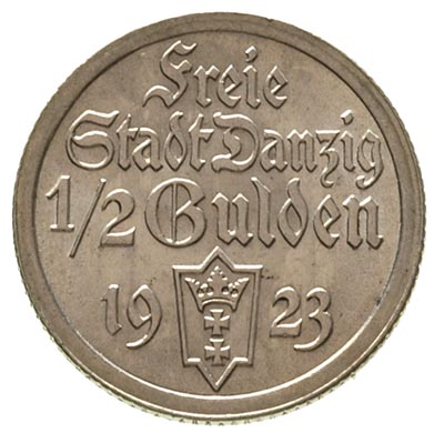 1/2 guldena 1923, Utrecht, Koga, Parchimowicz 59 a, wyśmienity egzemplarz
