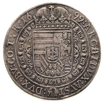 Leopold I 1657-1705, talar 1699, Hall, Dav. 3245, patyna