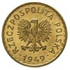 1 złoty 1949, na rewersie wklęsły napis PRÓBA, Parchimowicz P-215 b, nakład 100 sztuk, mosiądz 6.7..