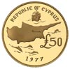 50 funtów 1977, złoto 16.13 g, Fr. 6, wybite stemplem lustrzanym