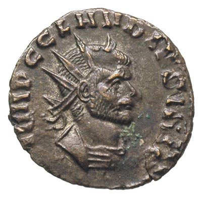 Klaudiusz II Gocki 268-270, antoninian bilonowy, Rzym, Aw: Popiersie cesarza w prawo, Rw: Liberalitas stojąca w lewo, trzymająca tesserę (mozaikę) i róg obfitości, RIC 57, piękny egzemplarz
