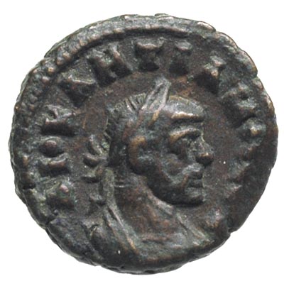 Dioklecjan 284-305, tetradrachma bilonowa 292-293, Aleksandria, Aw: Popiersie cesarza w prawo, Rw: Elpis trzymająca w dłoni kwiat, stojąca w lewo, w polu napis §ENATOV, Emmett 4046