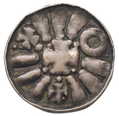 Saksonia, denar krzyżowy wczesna emisja koniec X w., srebro 1.34 g, CNP 372