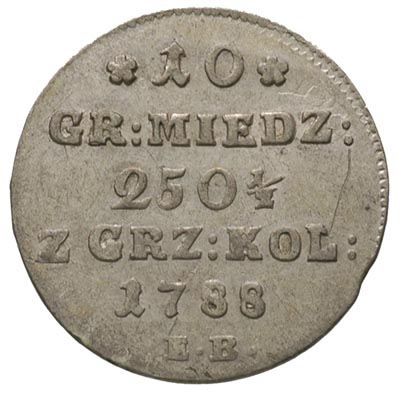 10 groszy miedzianych 1788, Warszawa, odmiana be