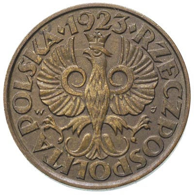 5 groszy 1923, Warszawa, mosiądz, Parchimowicz. 