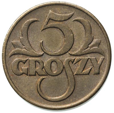 5 groszy 1923, Warszawa, mosiądz, Parchimowicz. 
