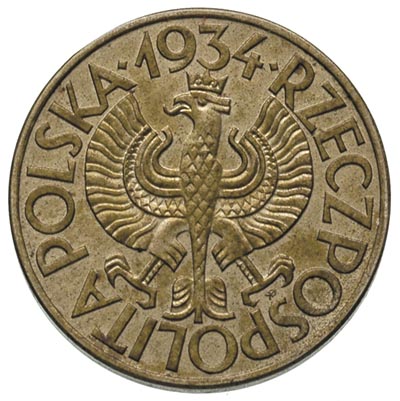 10 złotych 1934, 10 w klamrach, na rewersie wypu