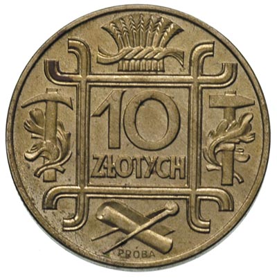 10 złotych 1934, 10 w klamrach, na rewersie wypu
