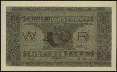 5 złotych 25.10.1926, seria A 0245678, WZÓR, Luc