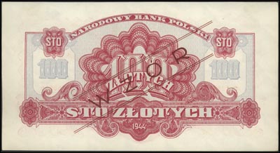 100 złotych 1944, \obowiązkowe, seria Dr 123456 
