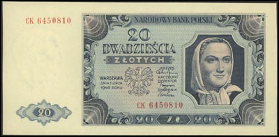 20 złotych 1.07.1948, seria CK, Miłczak 137c