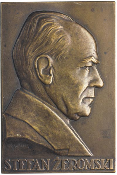 Stefan Żeromski-plakieta autorstwa J. Aumillera 1926 r.