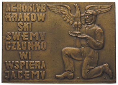 Aeroklub Krakowski-plakieta projektu Zygmunta Kamińskiego i M. Chrostowskiego 1938 r.